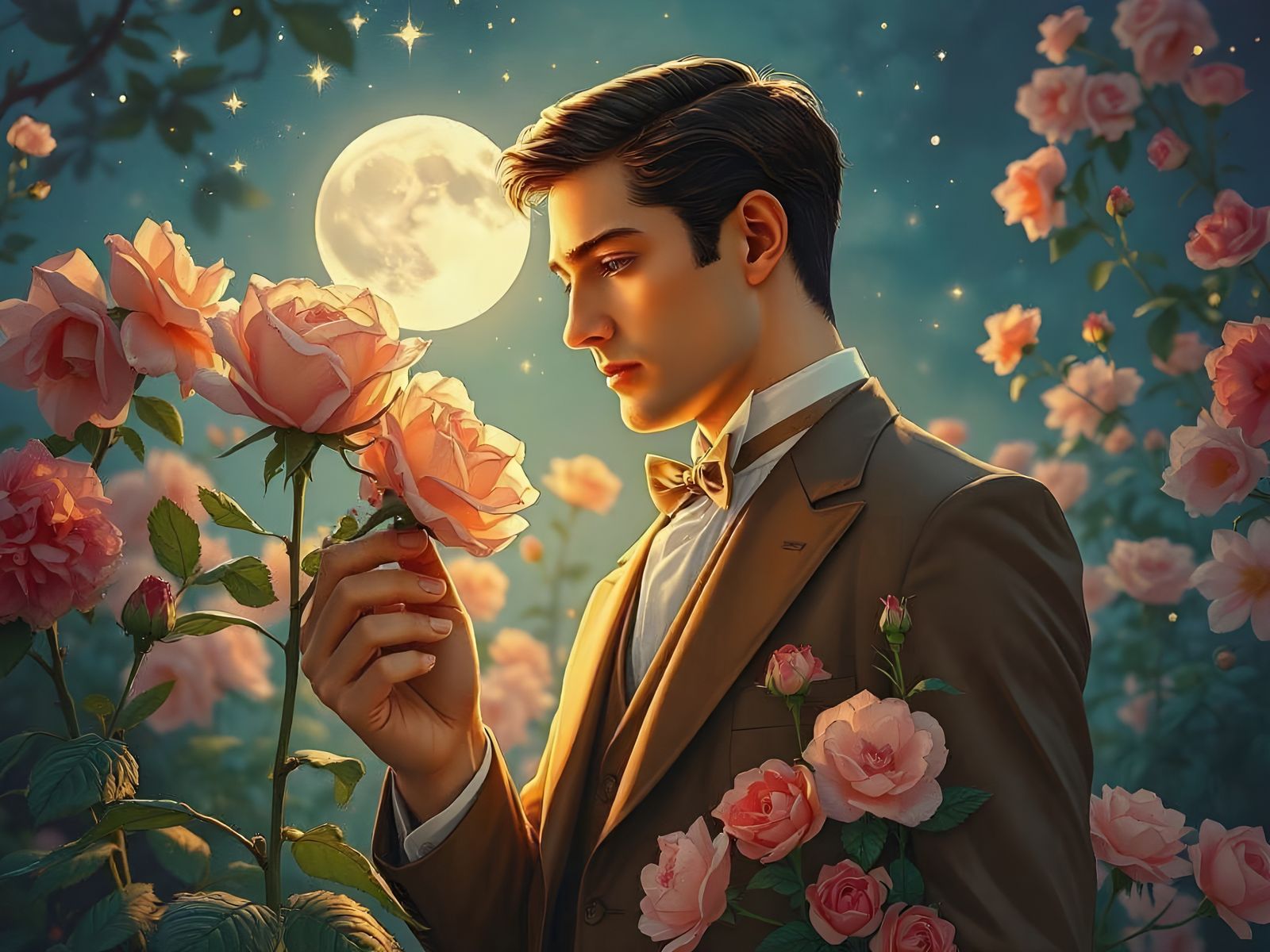 Vintage Gentleman Basks in Twilight's Opulence