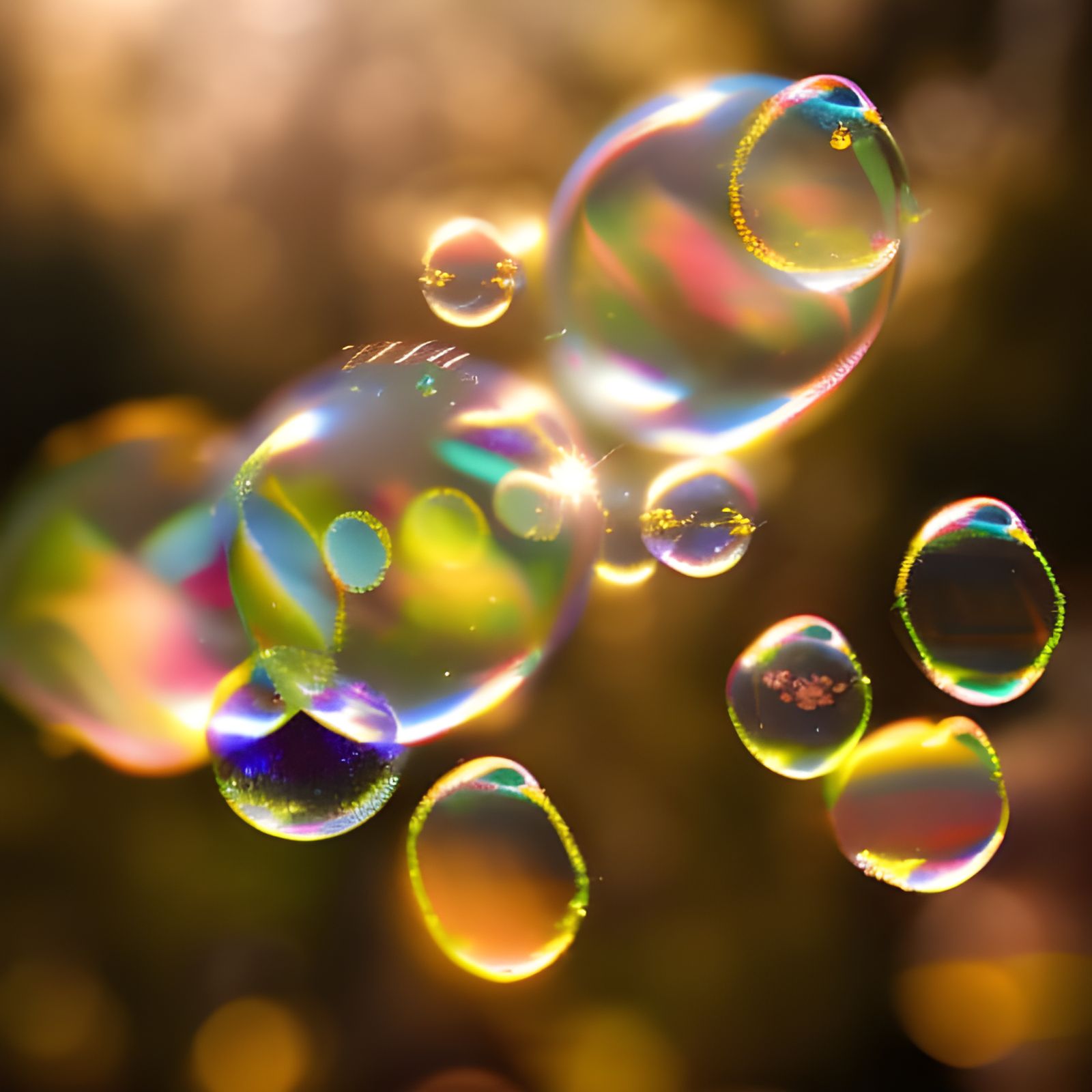 Shimmering Soap Bubbles in Sunlight: Bokeh Photography