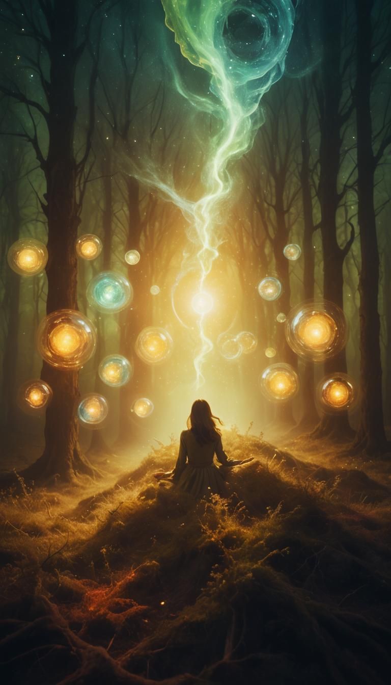 Ethereal Woman in a Mystical Realm