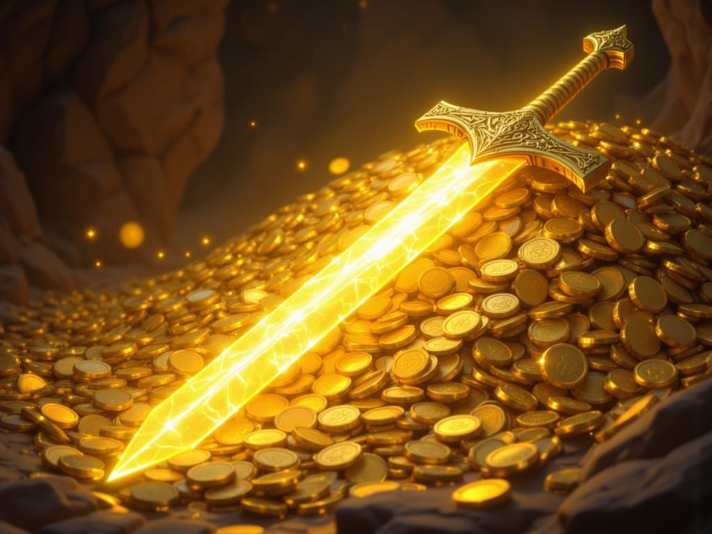 ArcaneGlow Sword on Dragon's Treasure Hoard