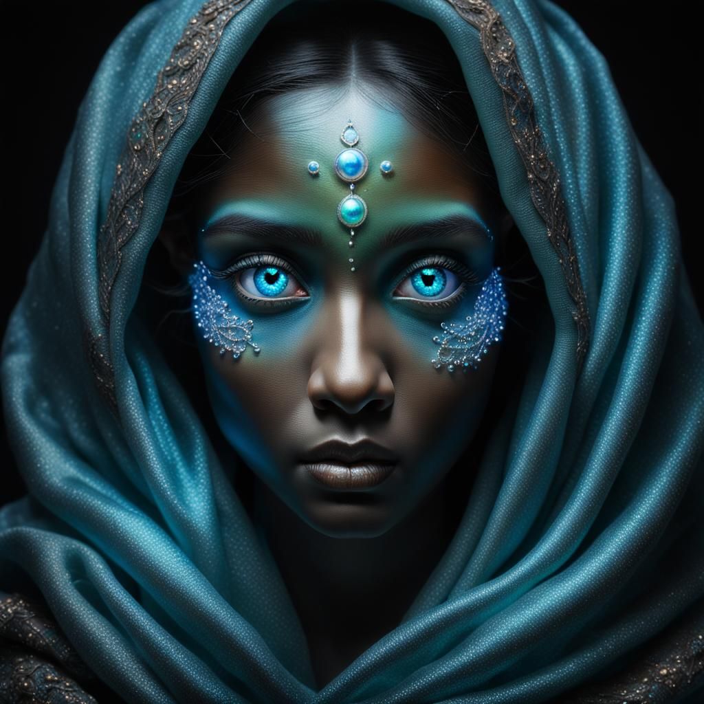 Hyperrealistic Portrait of a Luminous, Otherworldly Being