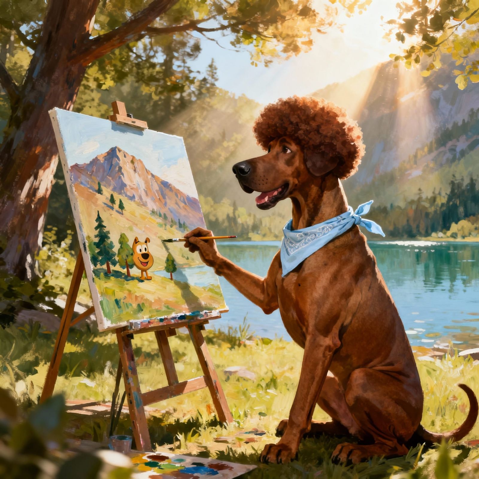 Scooby Doo Paints a Landscape in Bob Ross Style