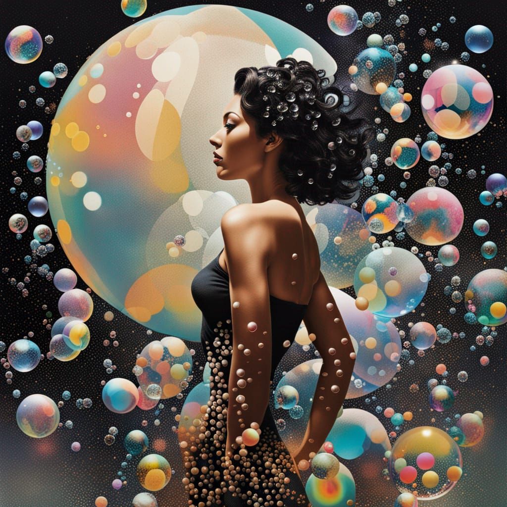 Bubble Collage of a Woman's Body