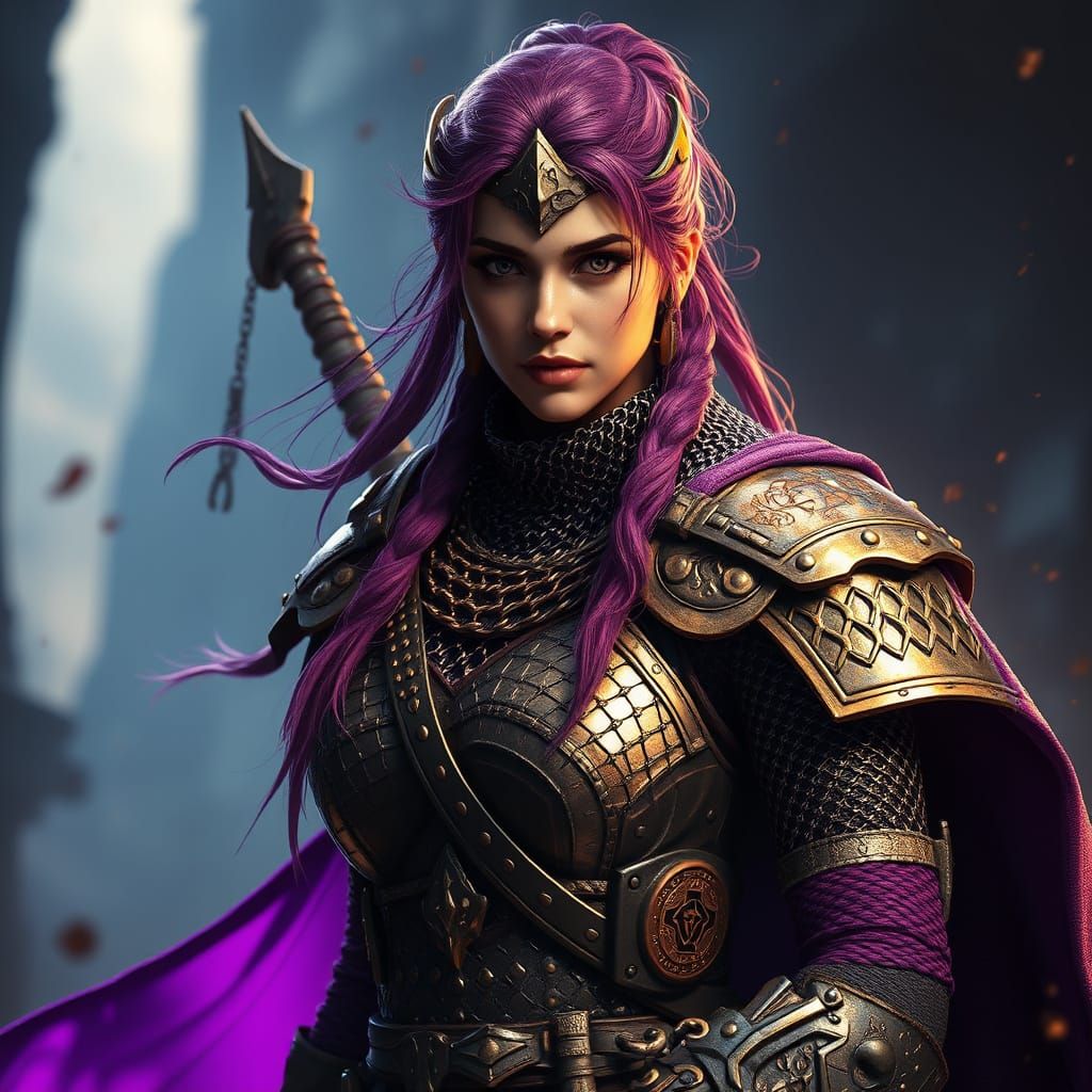 Dark Fantasy Warrior in Chainmail Masterpiece