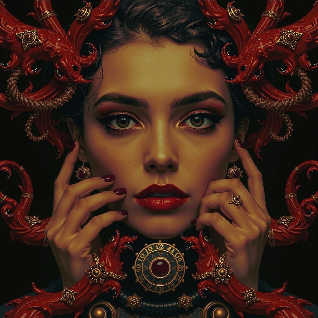 Crimson Swirls and Twists in Vivid Red Hues