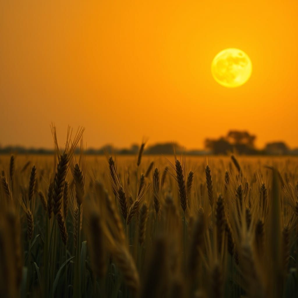 Golden Wheat Field at Dusk