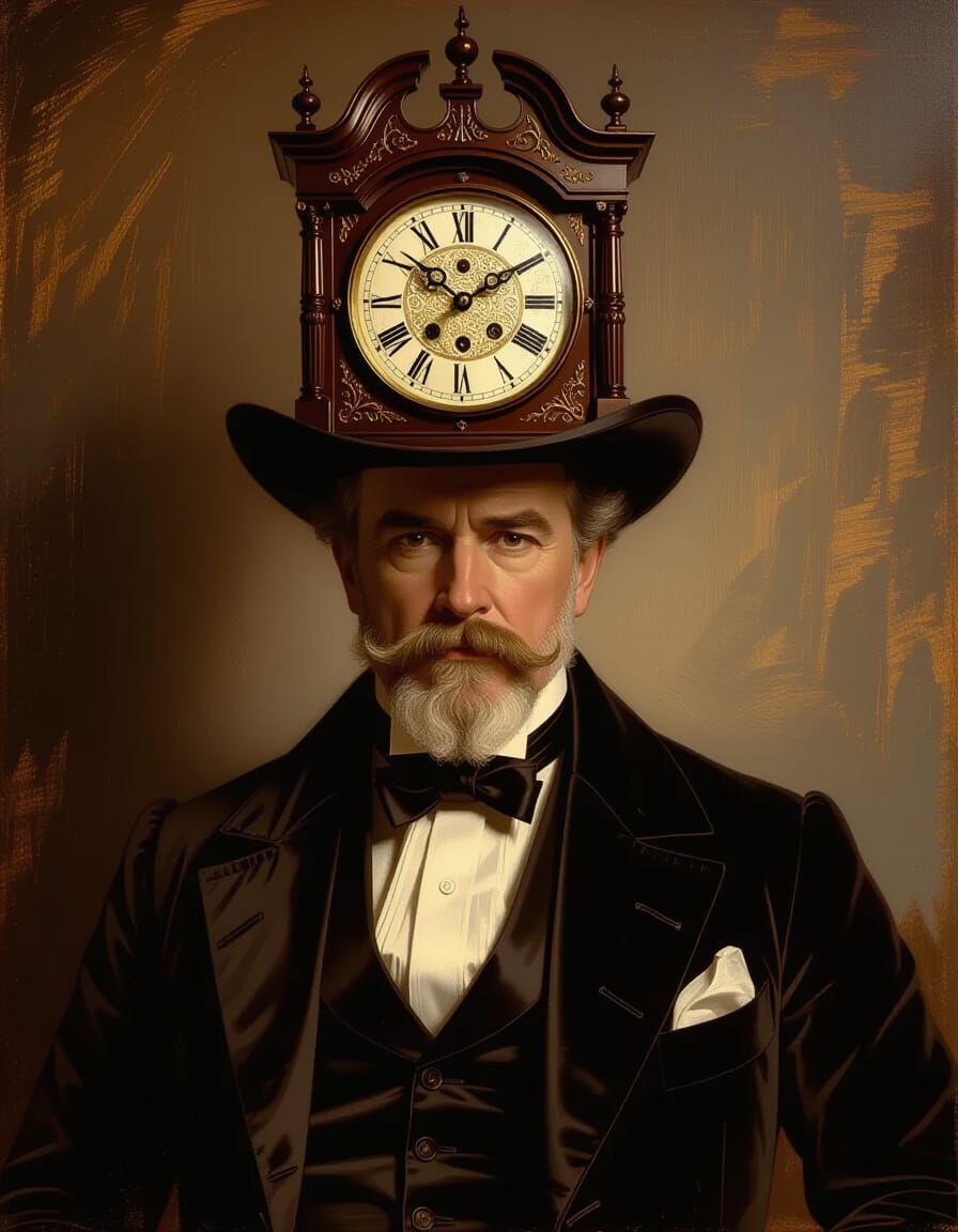 Victorian Gentleman with Grandfather Clock Hat
