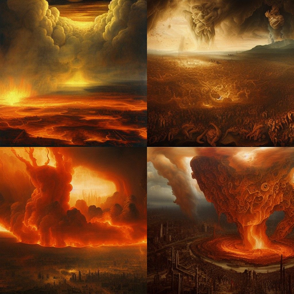 Dystopian Hellscape in Renaissance Style