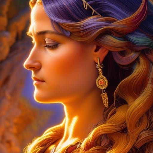 Jesus on Cross: Detailed Oil Painting in Golden Hour