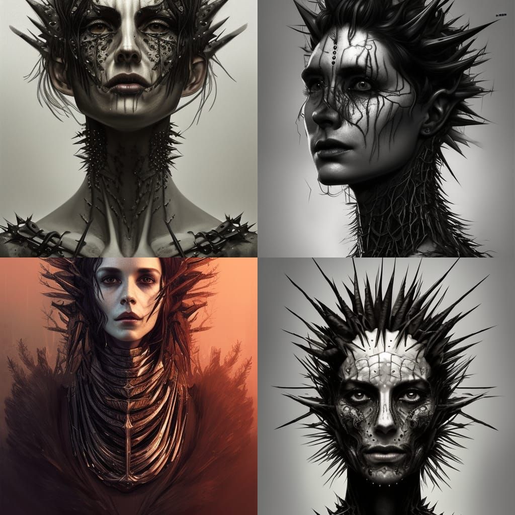 Hyperrealistic Metal Skeleton Portrait in Lefevre Style