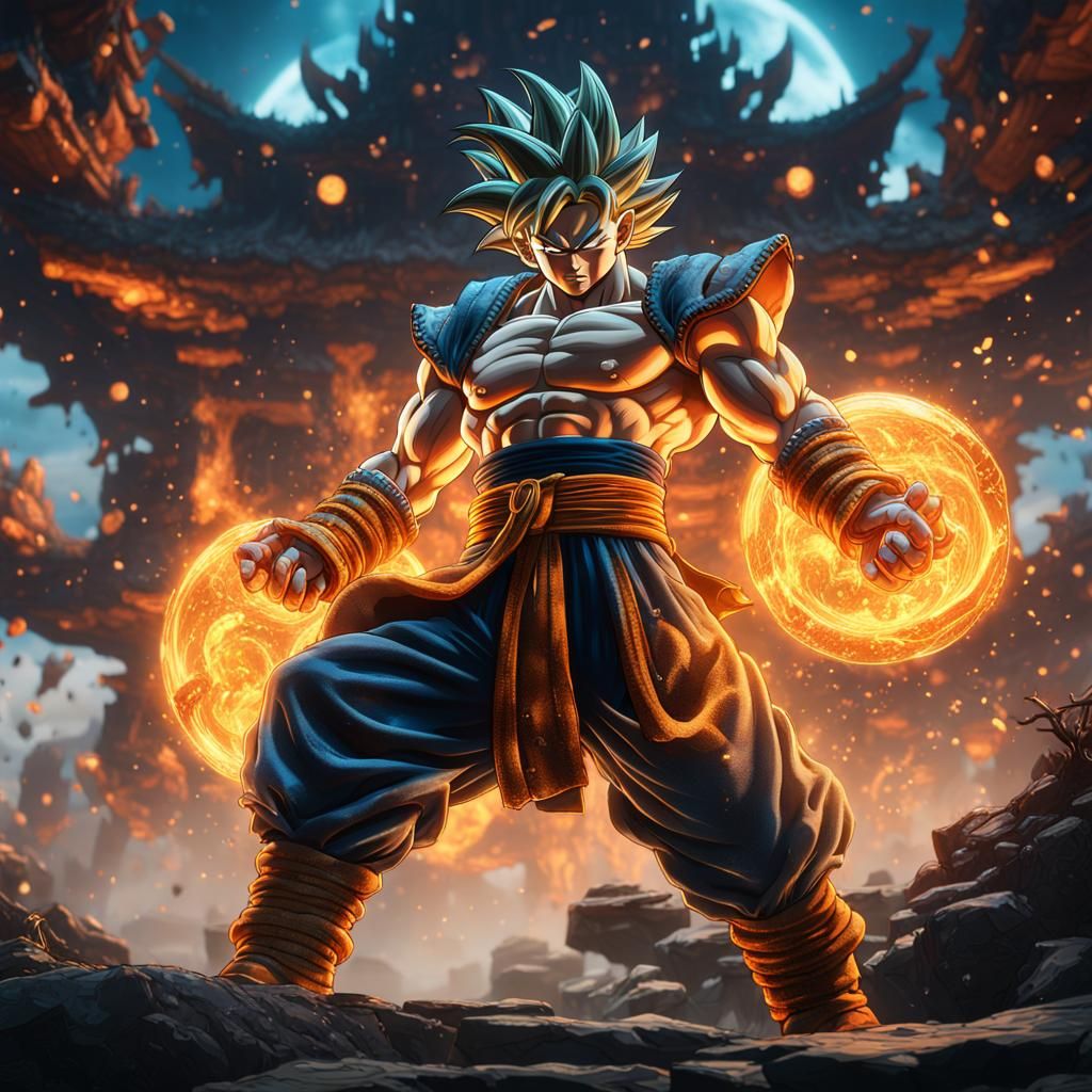 Goku in Detailed Fantasy Concept Art