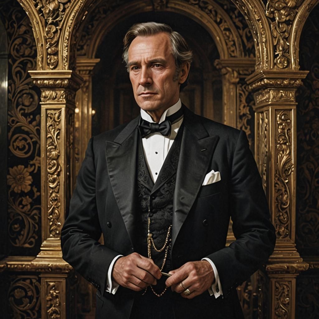 Man in Tuxedo in Ornate Interior