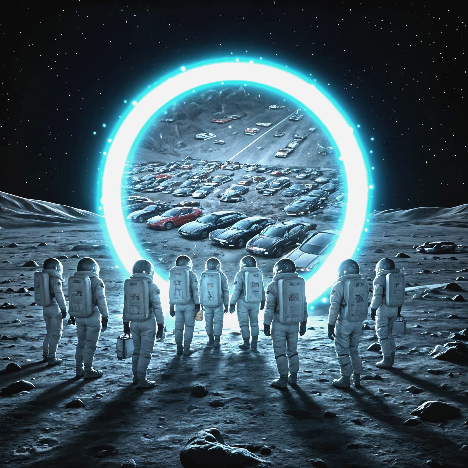 Astronauts Queue for Interdimensional Parking in Futuristic ...