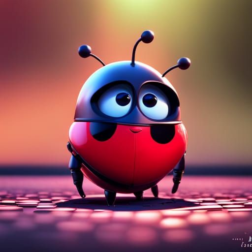 Cute Ladybug Character in 3D Digital Art