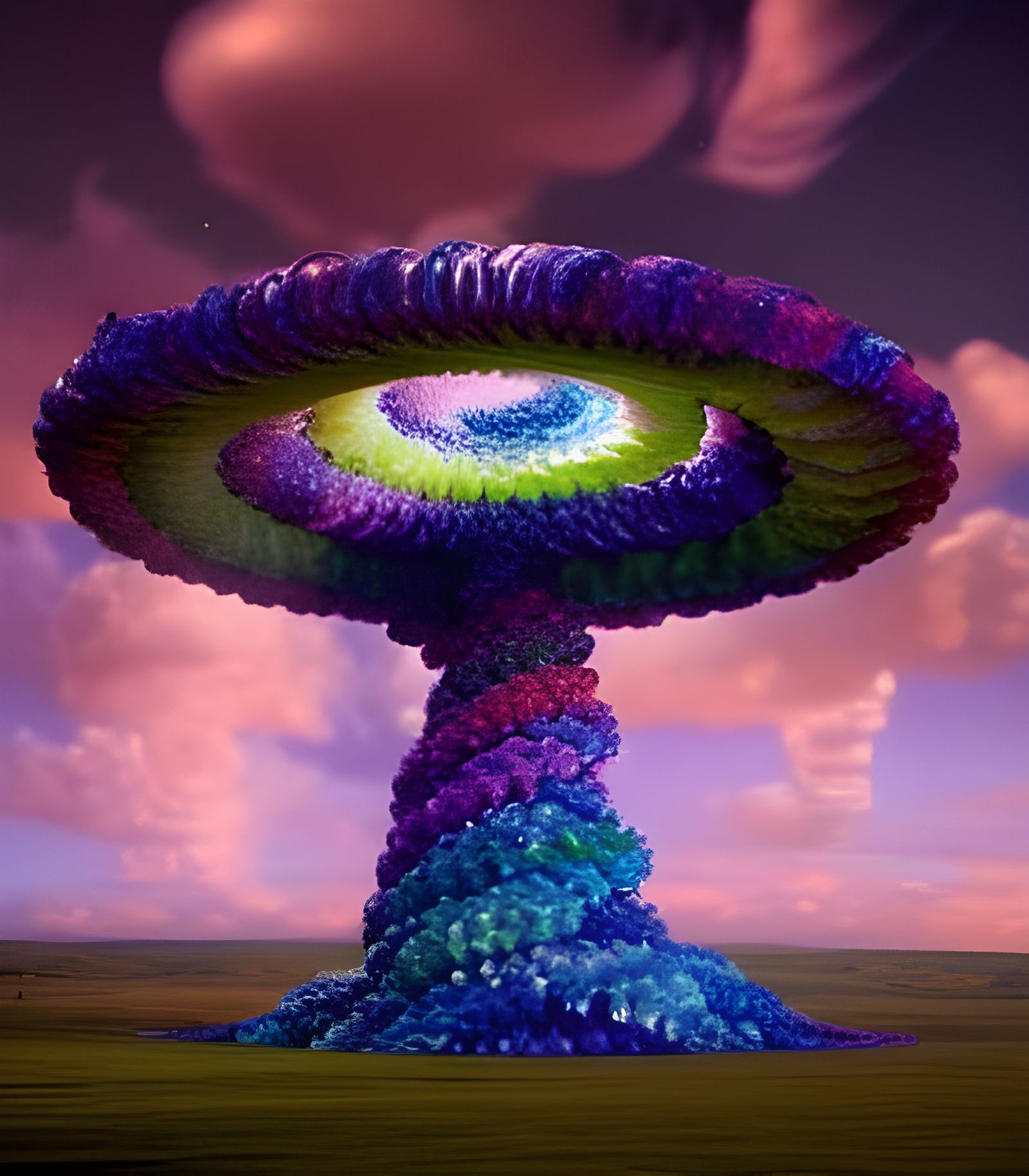 Surreal Crystal Tree Reaching for Cosmic Skies