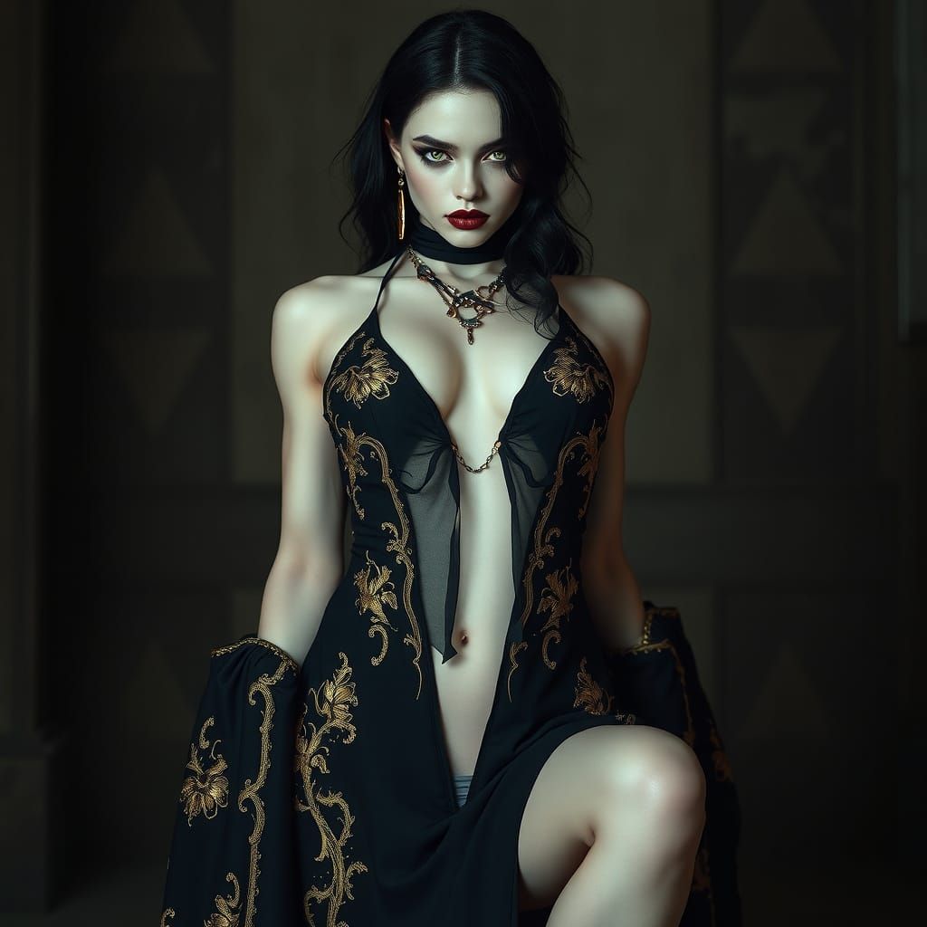 Mystical Vampire Supermodel in Babylonian Attire