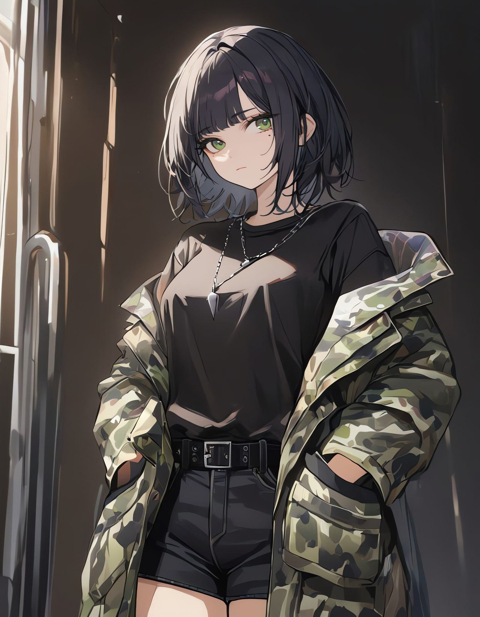 Expressionless Cowgirl Stands Out in a Simple Setting