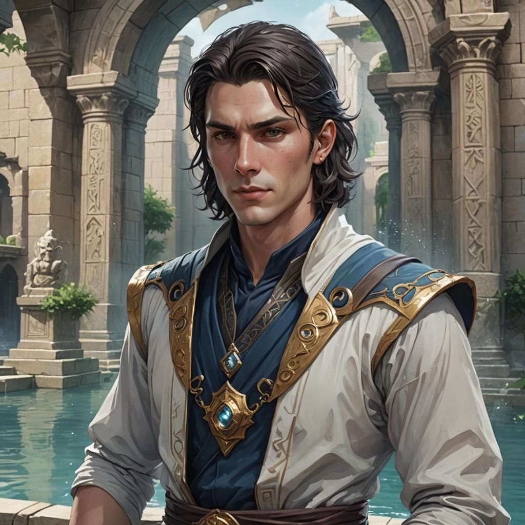 Celestial Warlock in Water Temple Portrait