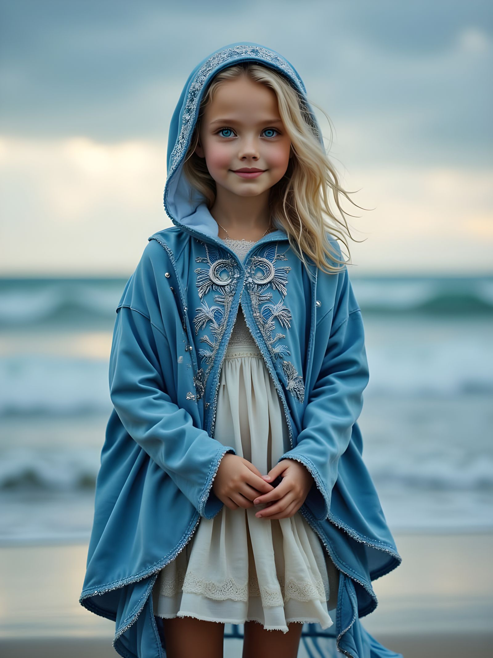 Serene Summer Priestess in Ethereal Robes