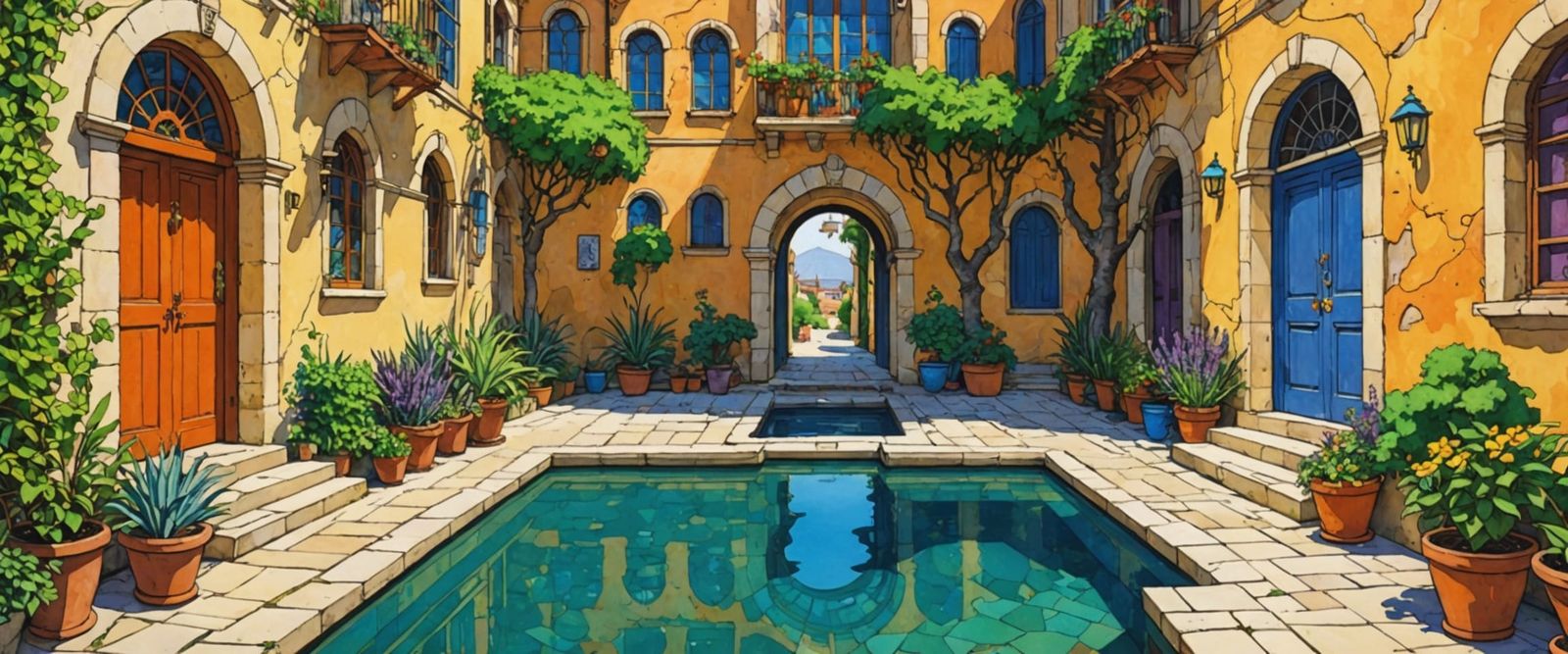 Futuristic Commune in Comic Book Style