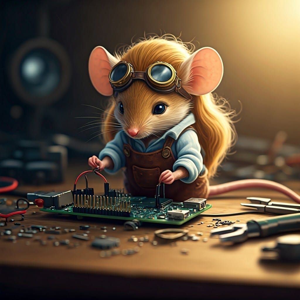 Miniature Engineer in a Golden Glow