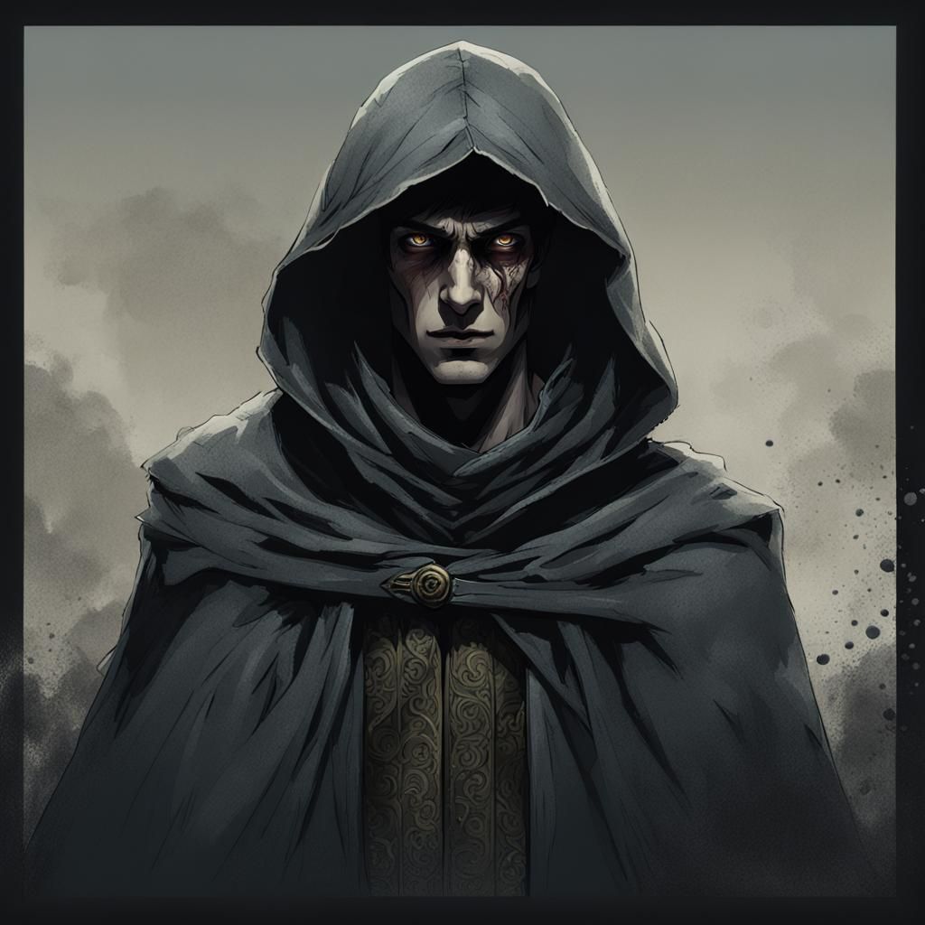 Shadow Cloaked Figure in Detailed Matte Painting