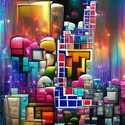 Colorful Tetris Blocks Falling Game