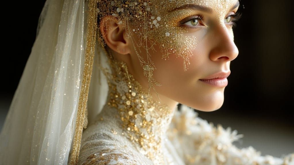 Elegant Runway Model in Art Deco Style