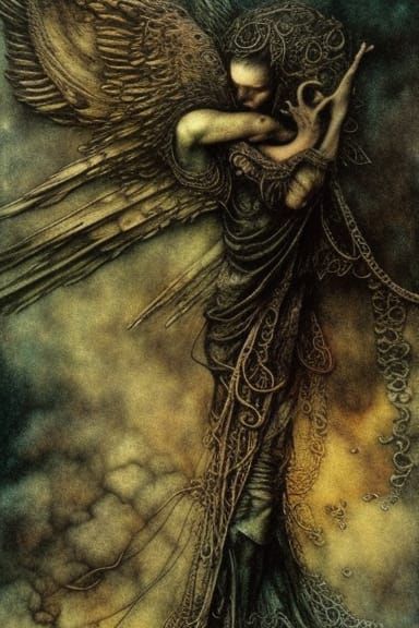 Fallen Angel's Hand in Social Realism Style