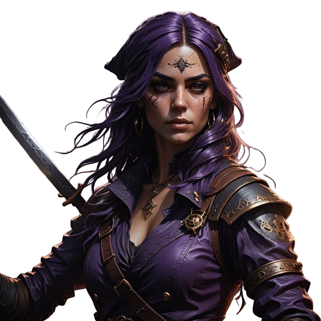 Dark Fantasy Pirate Assassin in Splendid Colors