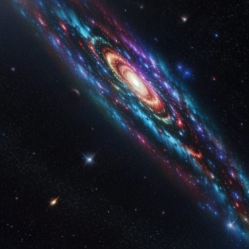 Galaxy in Space: Vibrant Sci-Fi Digital Art