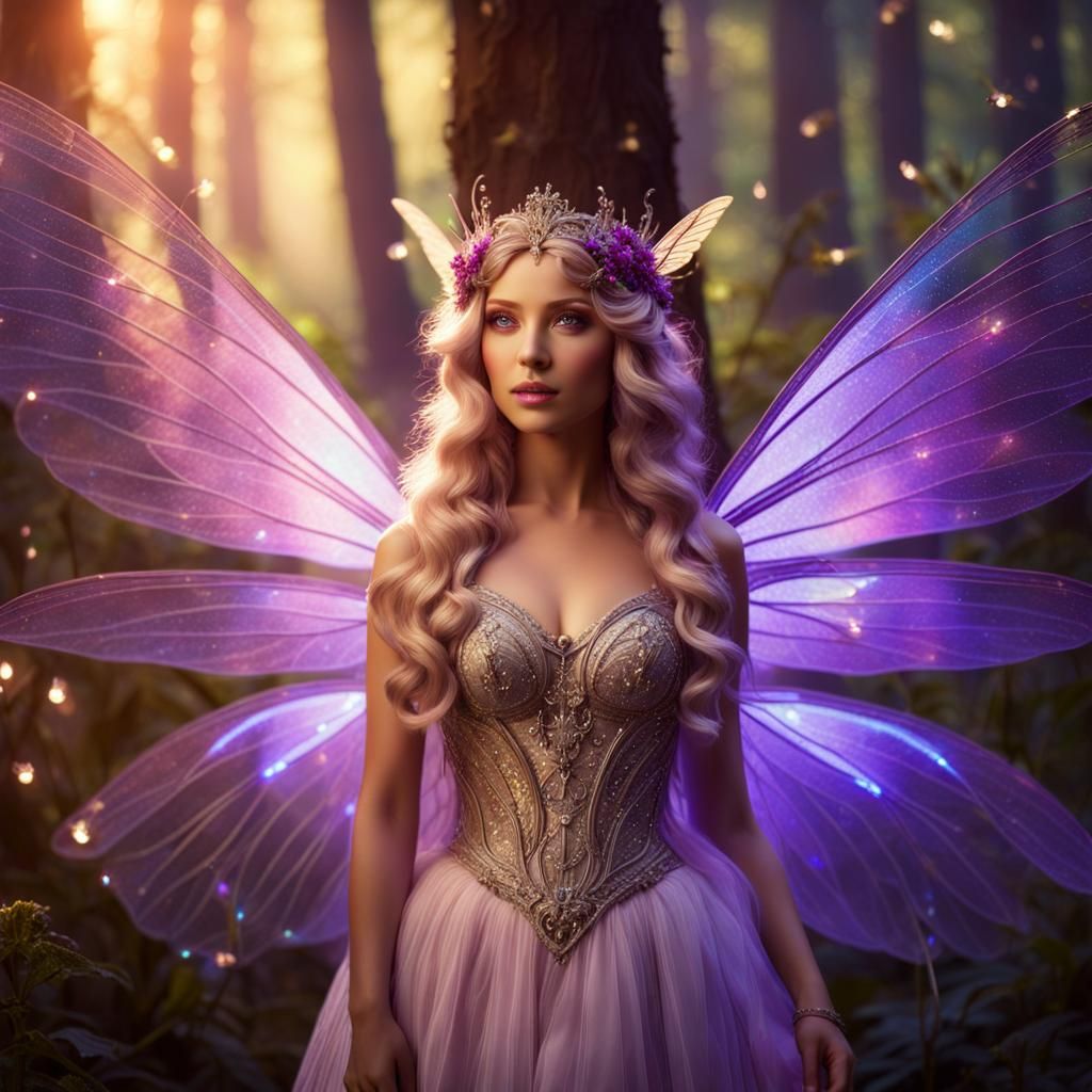 Ethereal Fairy Princess in Enchanted Woodland