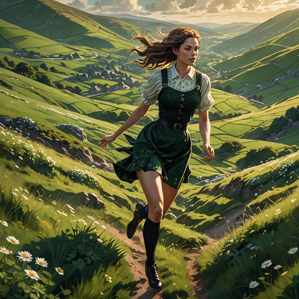 Irish Hills Fantasy Art: Girl in Black Stockings