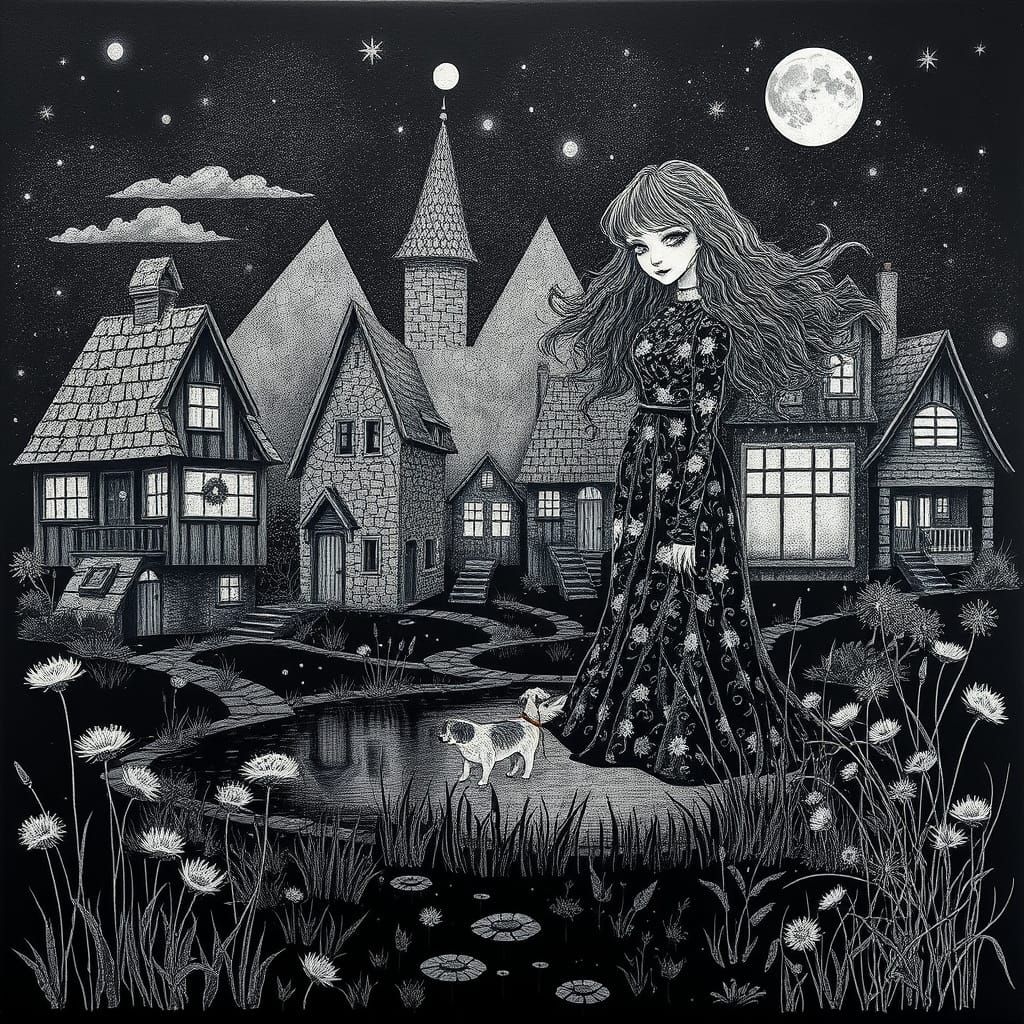 Scratchboard silver foil  art