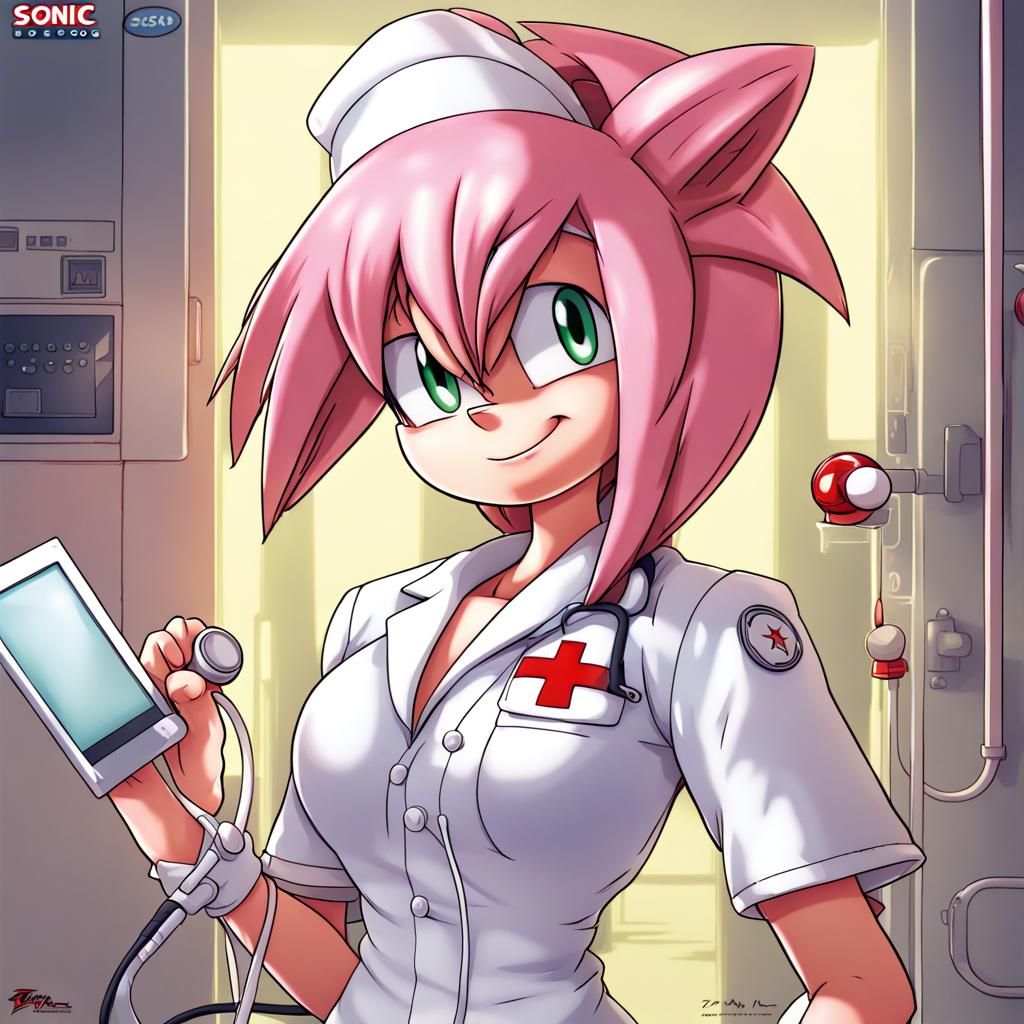 Anime Style Amy Rose as Nurse
