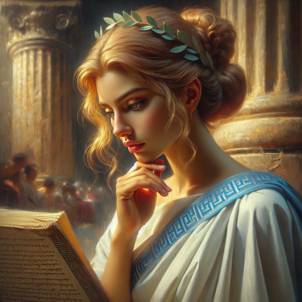 Clio: A Hyper-Realistic Digital Painting of the Muse of Hist...