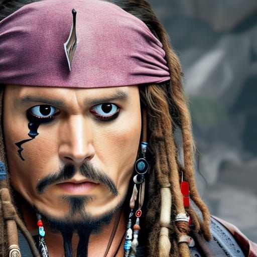 Jack Sparrow as Jedi Knight: Ultra HD Portrait