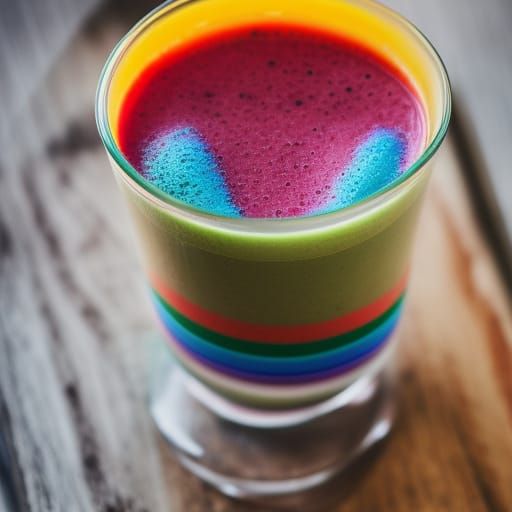 Rainbow Smoothie in Professional Photography Style