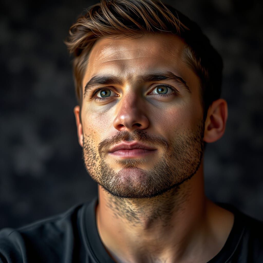 Dramatic Portrait of a Handsome Man