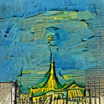 Surreal Concrete Grave Inspired by Van Gogh