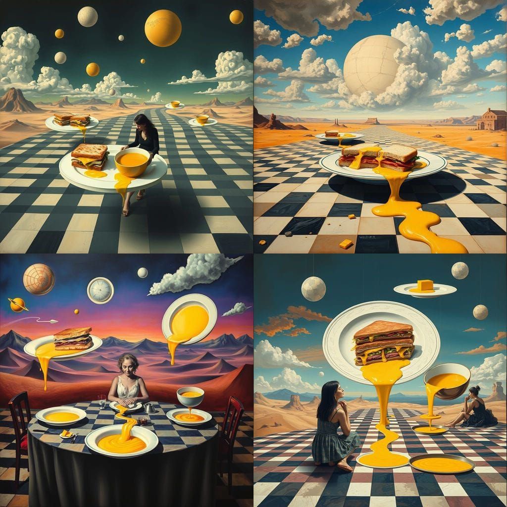 Surreal Dreamscape: Lunchtime in a Melting World