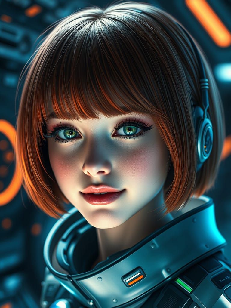 Futuristic Goddess in Radiant Splendor