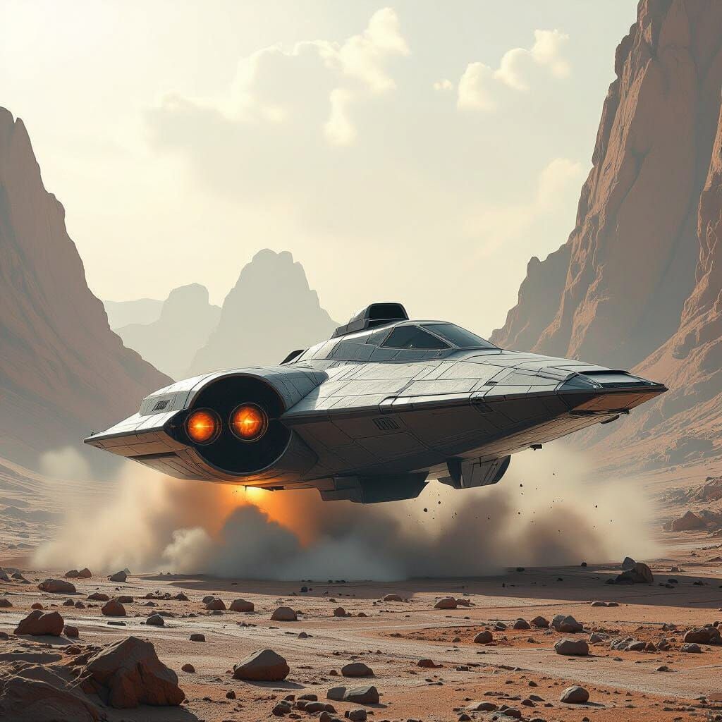 Starship Crash Landing in Dystopian Future