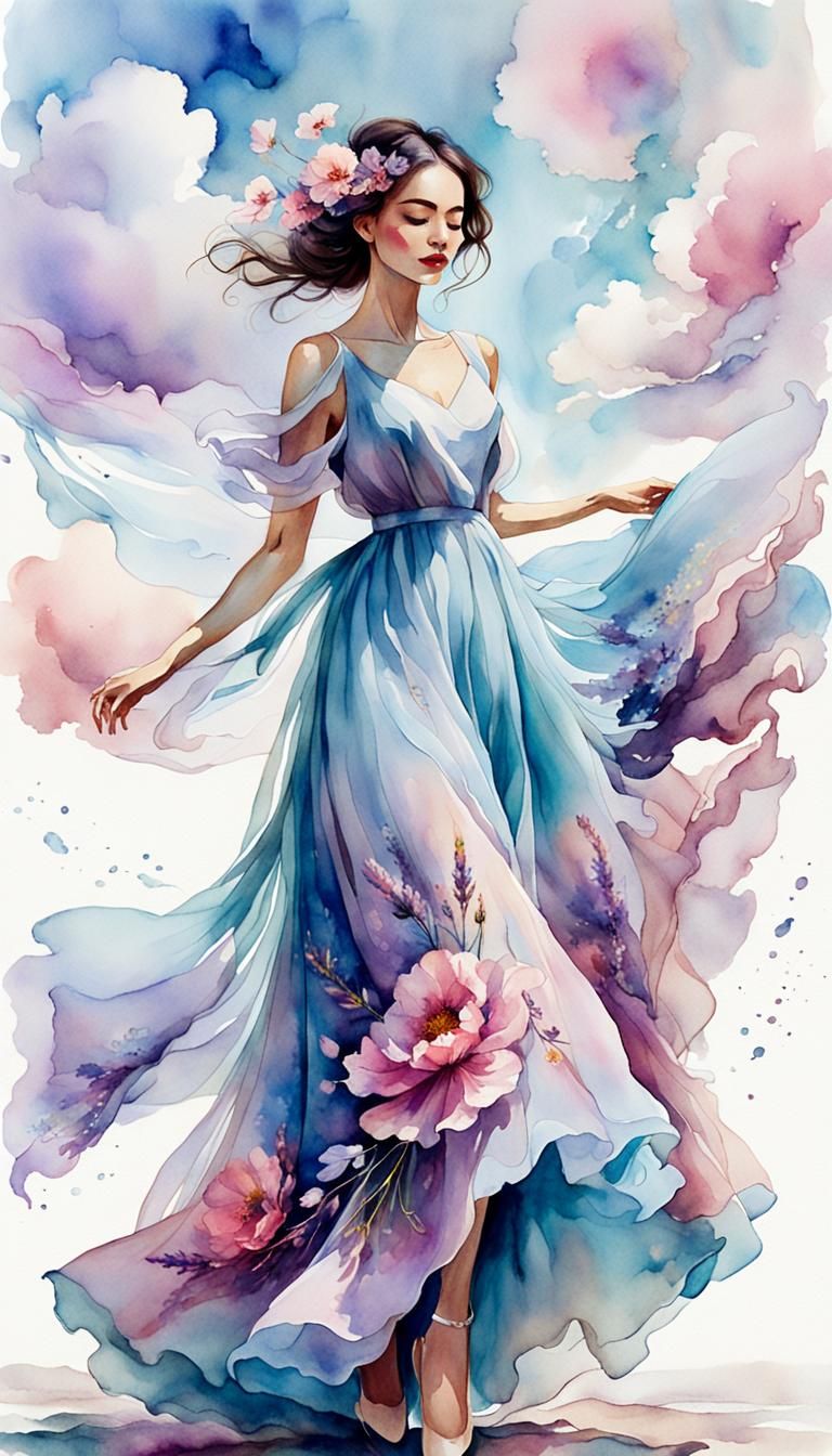 Woman In watercolour