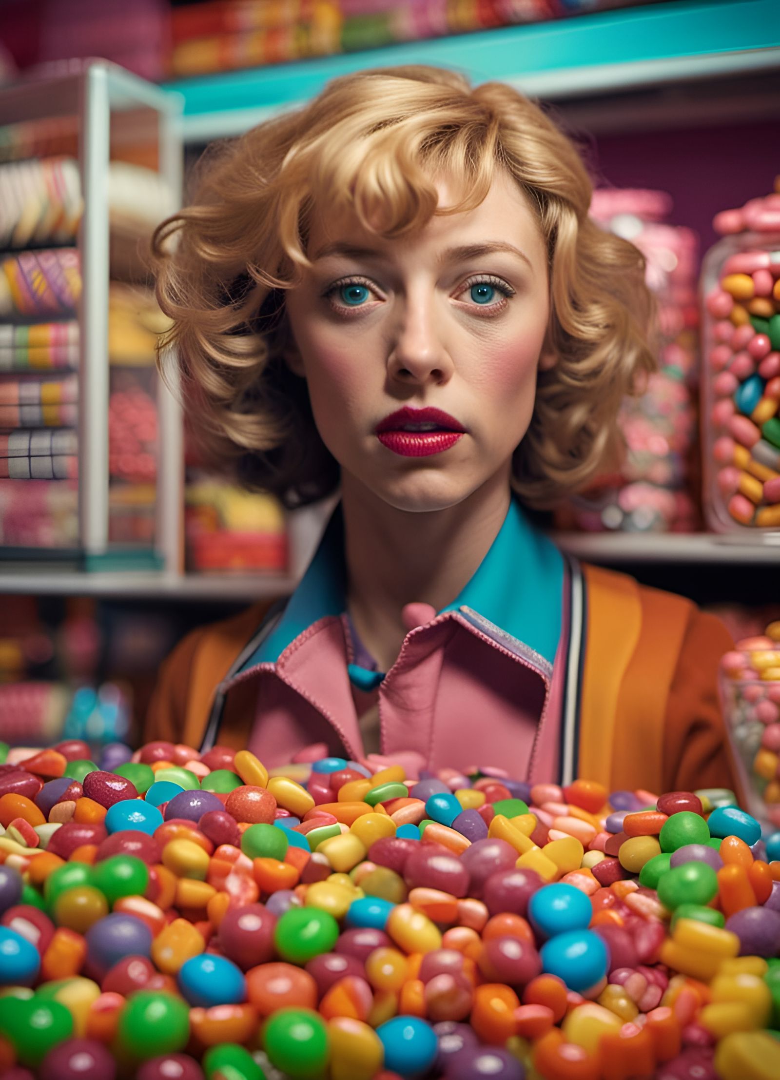 At the candy shop! 🩷 Tribute to Cindy Sherman