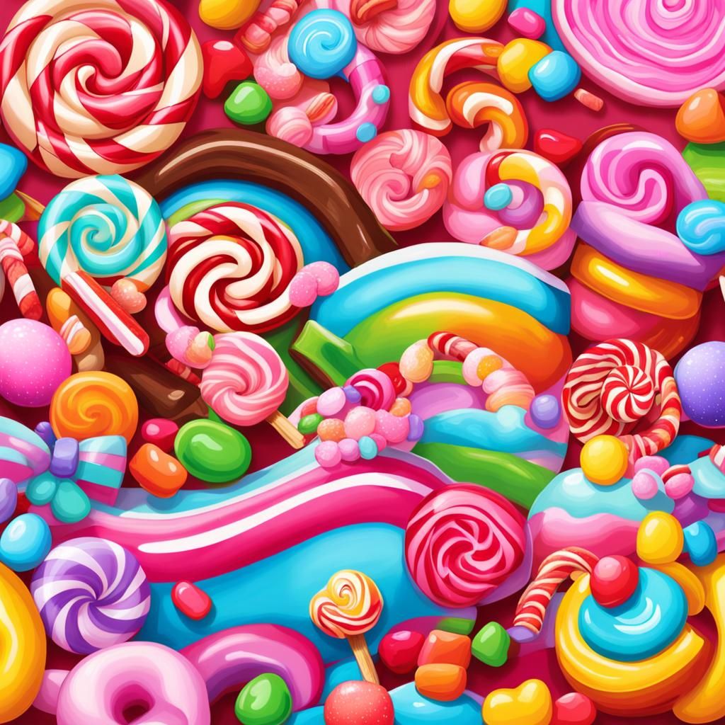 Candy Alphabet in Hyperrealistic Digital Illustration