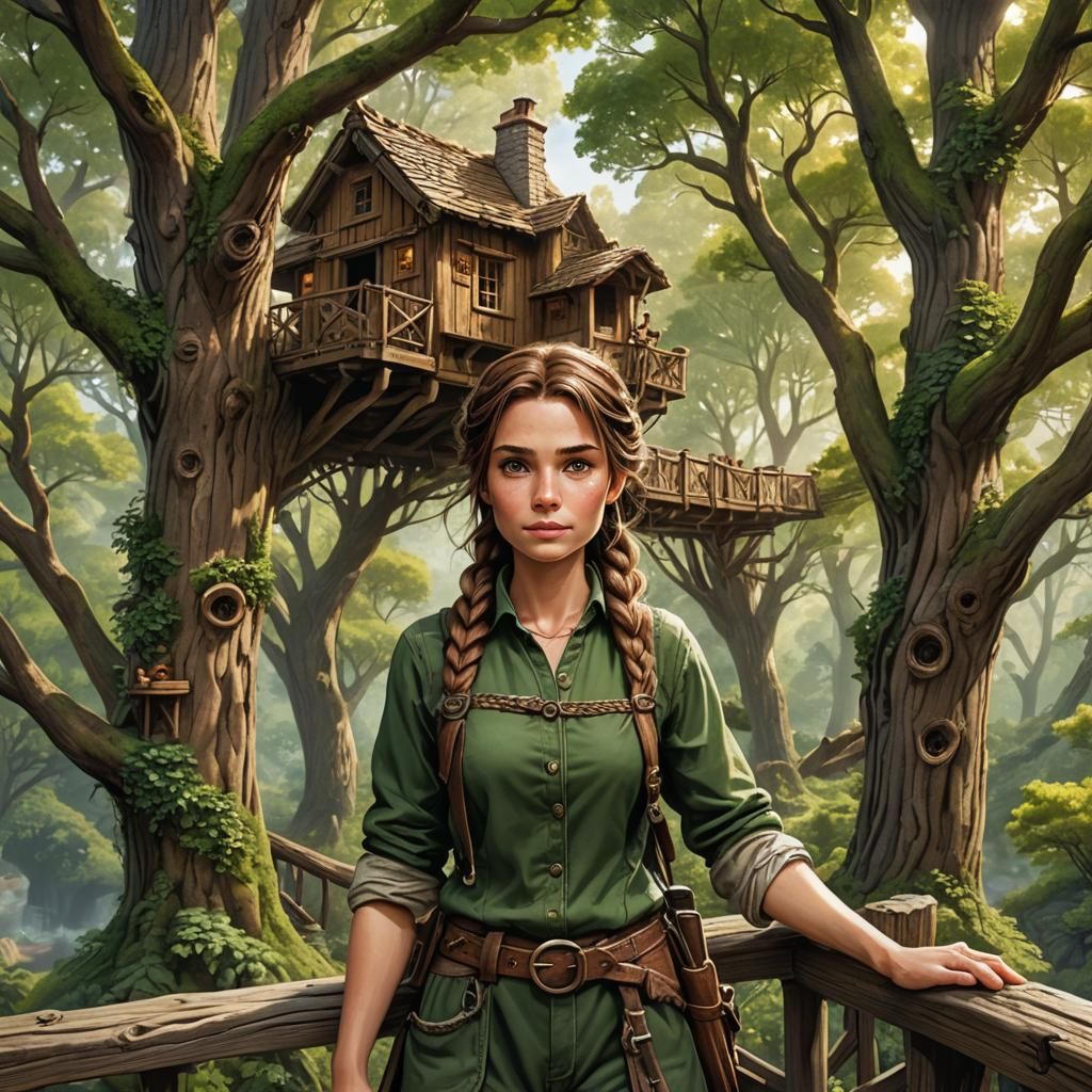 Human Ranger in Verdant Valley: Fantasy Concept Art