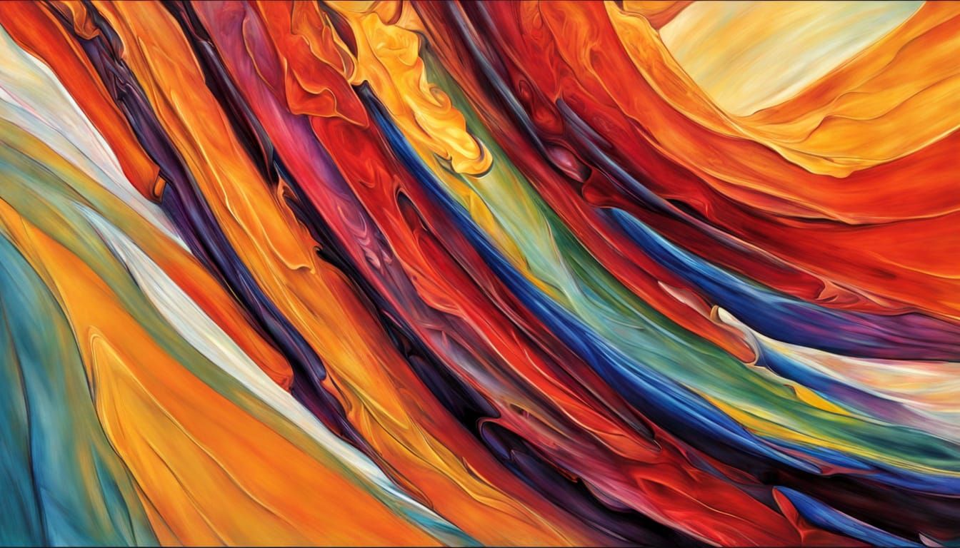Abstract Art with Complementary Colors and Fine Details
