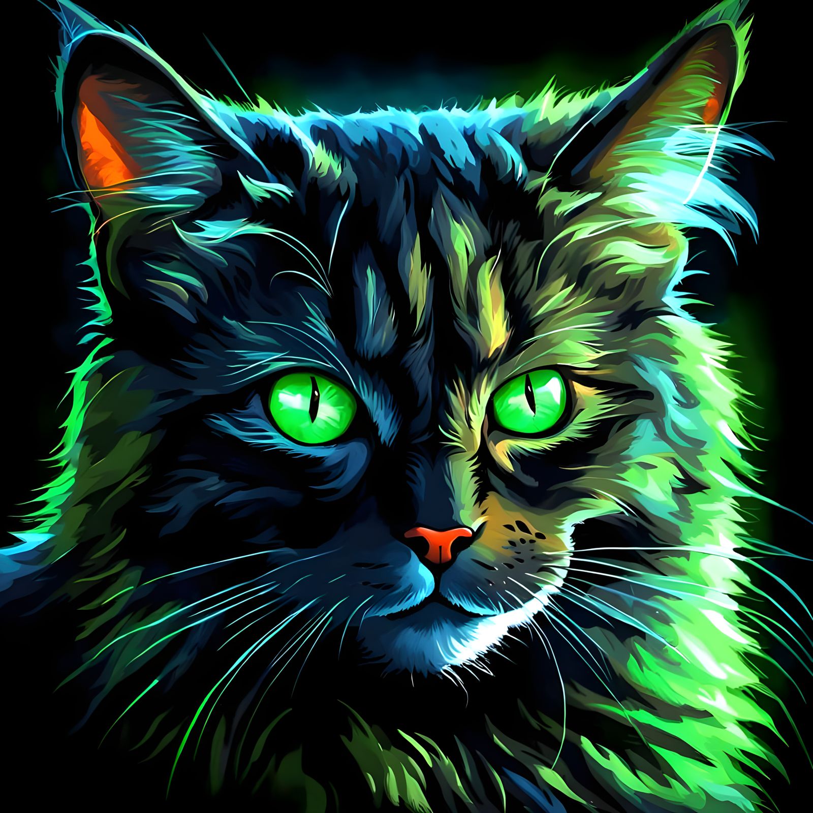 Furry Kitty Glows in the Dark