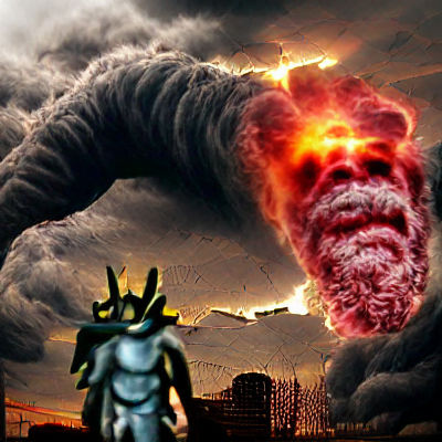 Apocalyptic City Ruins and Fiery Destruction